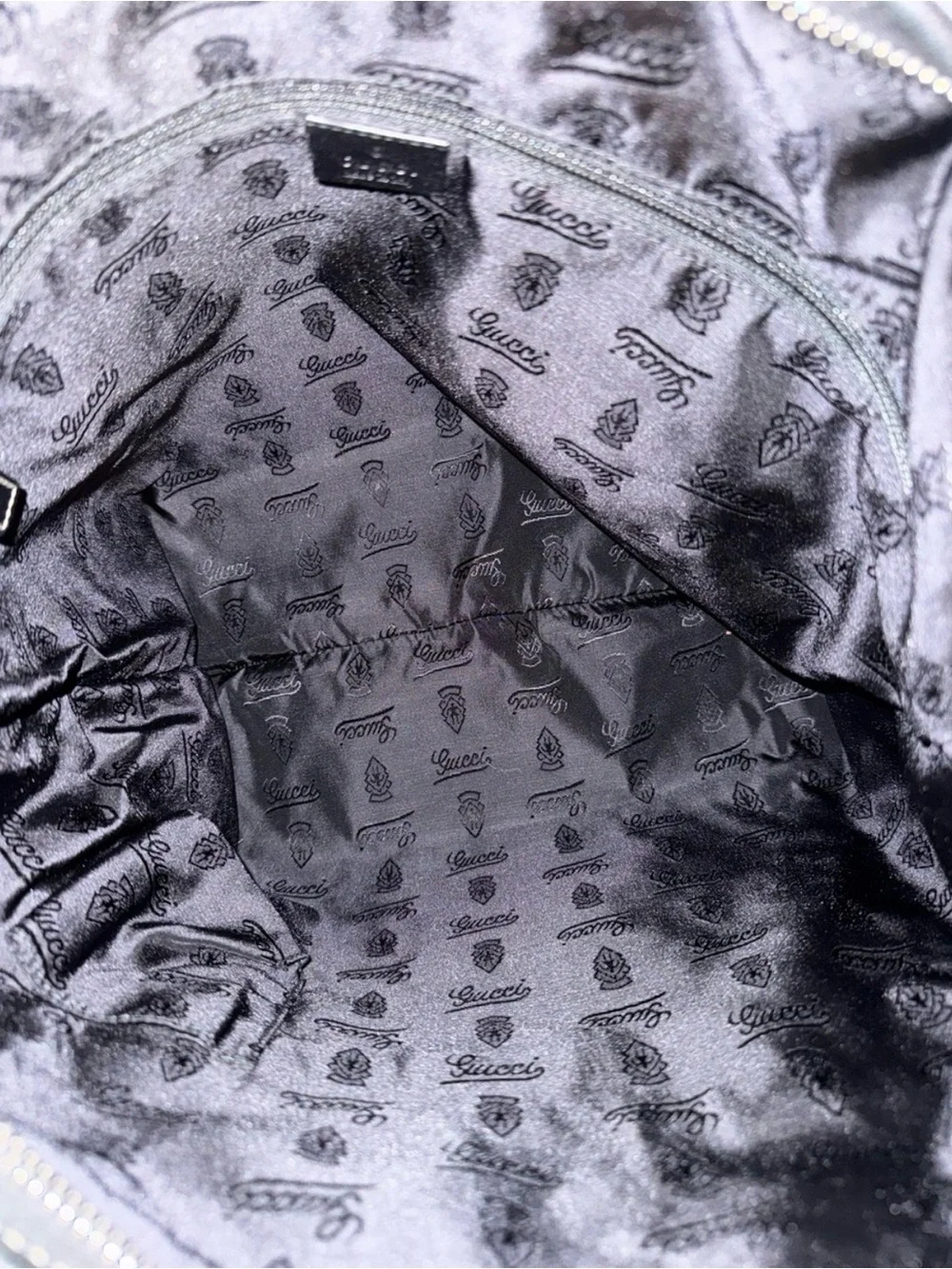 Gucci Black Pebbled Leather Messenger Bag